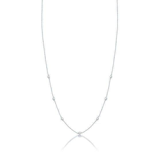 Womens 1/4 CT. T.W. Genuine White Diamond 10K White Gold Strand Necklace