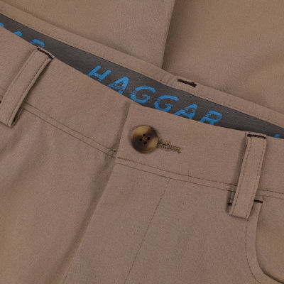 Haggar The Active Series 5 Pocket Mens Comfort Waistband Slim Fit Flat Front Pant