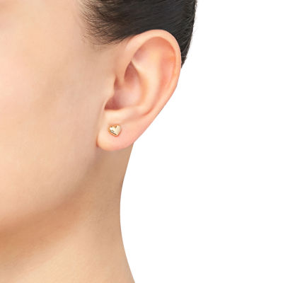 14K Gold Heart Stud Earrings JCPenney