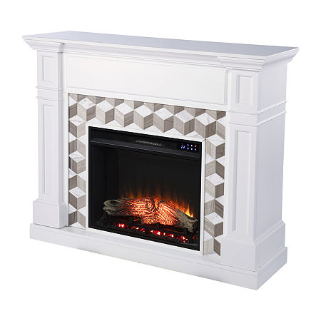 Ofrines Marble Surround Fireplace, One Size, White