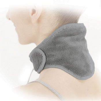 Sharper Image Calming Heat Massaging Neck Wrap, Relaxing Vibrations, Gray 