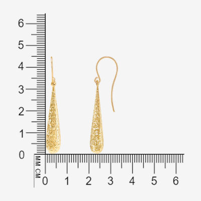 10K Gold Round Drop Earrings
