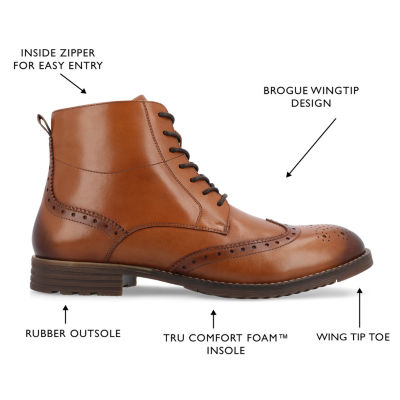Thomas And Vine Mens Edison Flat Heel Lace Up Boots