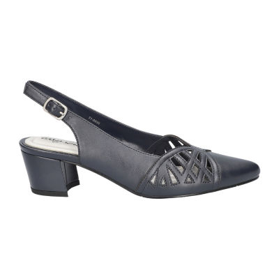 Easy Street Bizzy Womens Round Closed Toe Block Heel Pumps