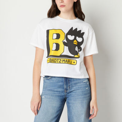 Juniors Badtz-Maru Womens Crew Neck Short Sleeve Hello Kitty Graphic T-Shirt