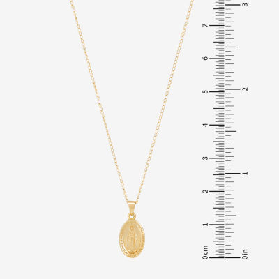 Girls 14K Gold Oval Pendant Necklace