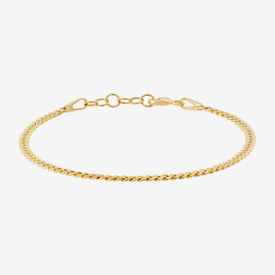 Made in Italy 14K Gold 5 1/2 Inch Hollow Cuban Chain Bracelet