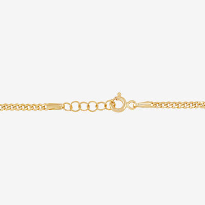 Made in Italy 14K Gold 5 1/2 Inch Hollow Cuban Chain Bracelet