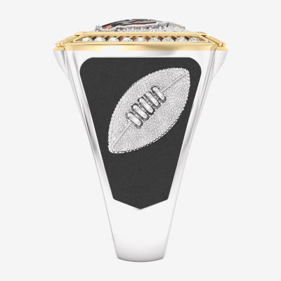 True Fans Fine Jewelry Chicago Bears Mens 1/2 CT. T.W. Mined White Diamond 10K Gold Sterling Silver Fashion Ring
