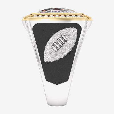 True Fans Fine Jewelry Chicago Bears Mens 1/2 CT. T.W. Natural White Diamond 10K Gold Sterling Silver Fashion Ring