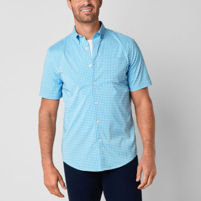 St. John's Bay Performance Mens Slim Fit Short Sleeve Button-Down Shirt