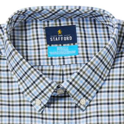 Stafford Regular Travel Oxford Mens Button Down Collar Long Sleeve Wrinkle  Free Stretch Dress Shirt : : Clothing, Shoes & Accessories