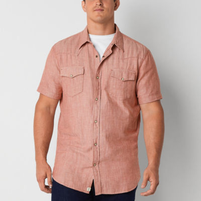 mutual weave Big and Tall Mens Classic Fit Short Sleeve Button-Down Shirt -  JCPenney