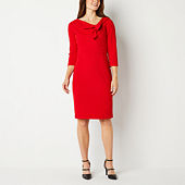 Black Label by Evan-Picone Short Sleeve Sheath Dress, Color: Crimson -  JCPenney