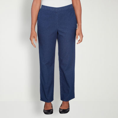Alfred Dunner Lavender Fields Womens Straight Pull-On Pants