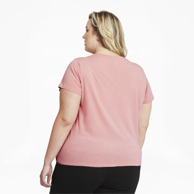 PUMA Essentials Womens Plus Crew Neck Short Sleeve Active T-Shirt