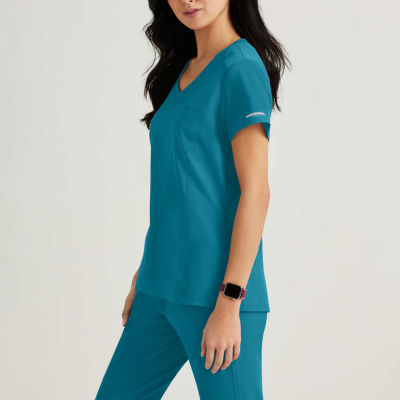 Skechers by Barco Dignity Women's 1-Pocket STRETCH Tuck In V-Neck Scrub Top,  Stretch Scrubs