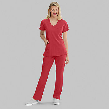 Skechers Reliance 3-Pocket Womens Stretch Fabric Moisture Wicking Short  Sleeve Scrub Top, Color: True Red - JCPenney