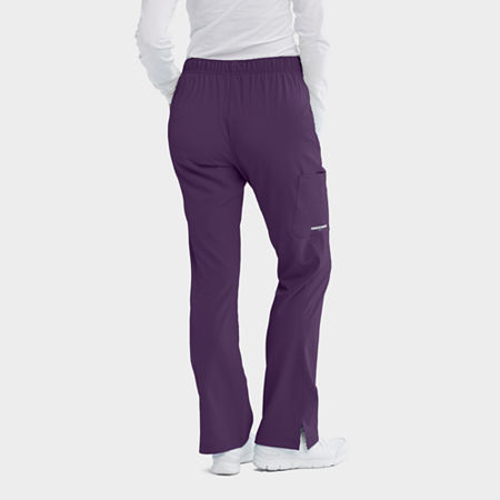 Skechers Sk201 Reliance 3-Pocket Mid-Rise Straight Leg Womens Tag Free Stretch Fabric Moisture Wicking Scrub Pants, Xx-small, Purple