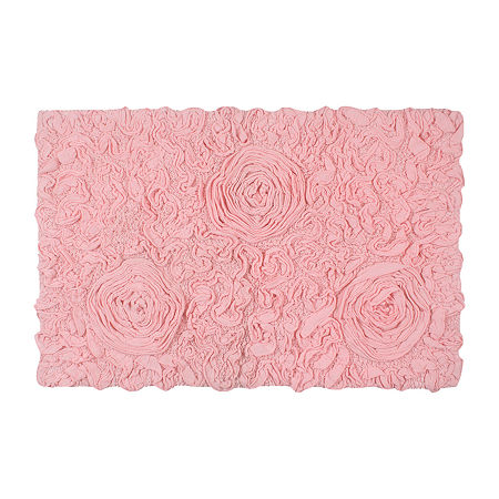 Home Weavers Inc Bellflower Quick Dry 21x34 Inch Bath Rug In Pink