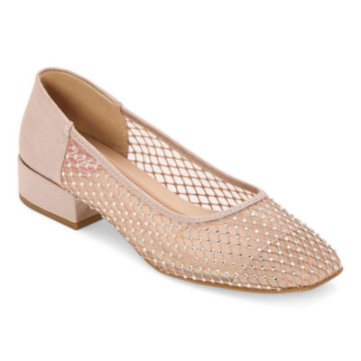 Pop Faris Womens Square Closed Toe Flat Heel Pumps