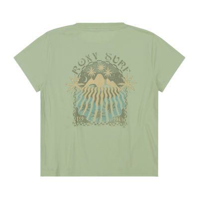 Roxy Big Kid Girls Crew Neck Short Sleeve Oversized Graphic T-Shirt