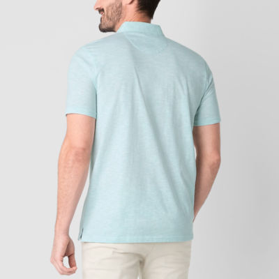 St. John's Bay Sueded Jersey Mens Slim Fit Short Sleeve Polo Shirt