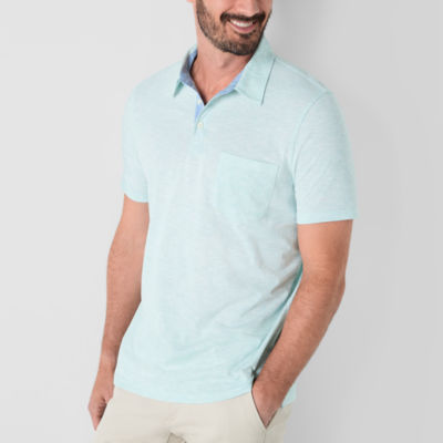 St. John's Bay Sueded Jersey Mens Slim Fit Short Sleeve Polo Shirt