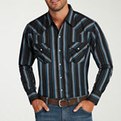 Wrangler Checotah Mens Classic Fit Long Sleeve Striped Button-Down Shirt