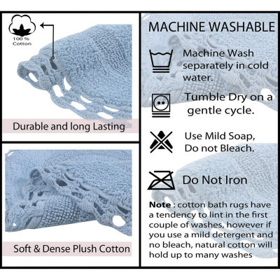 Home Weavers Inc Hampton Crochet Reversible 24X40 Inch Bath Rug