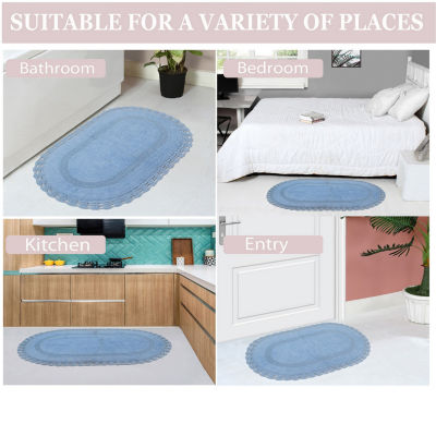 Home Weavers Inc Hampton Crochet Reversible 24X40 Inch Bath Rug