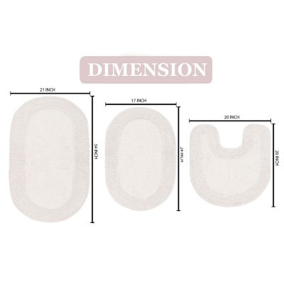 Home Weavers Inc Double Ruffle 3-pc. Quick Dry Bath Rug Set