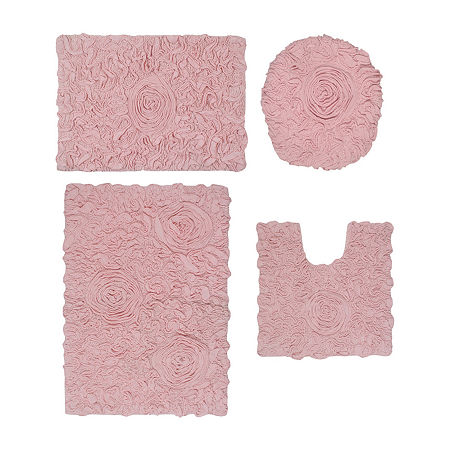 Home Weavers Inc Bellflower 4-pc. Quick Dry Bath Rug Set In Pink