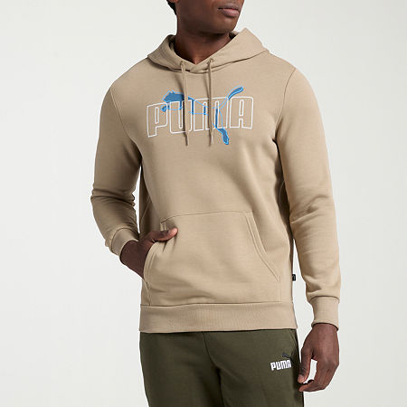 PUMA Mens Long Sleeve Hoodie, Small, Beige