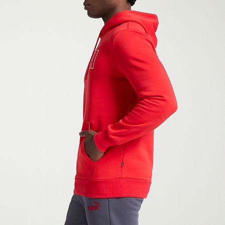 PUMA Mens Long Sleeve Hoodie, Large, Red