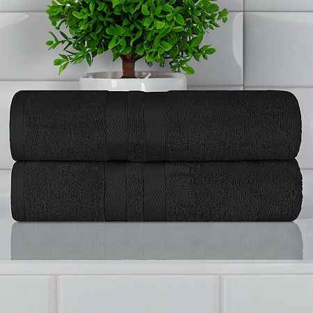 Superior Ultra Collection | 100% Cotton 2-pc. Quick Dry Bath Towel In Black