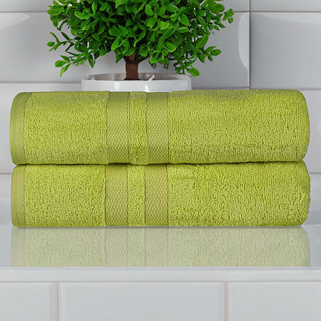 Superior Ultra Collection | 100% Cotton 2-pc. Quick Dry Bath Towel In Green
