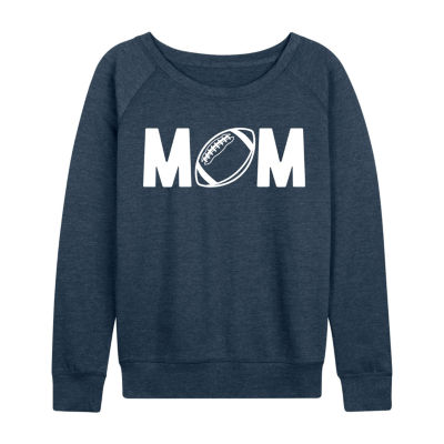 Mom Football Womens Round Neck Long Sleeve Regular Fit Graphic T-Shirt