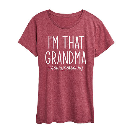 Im That Grandma Womens Crew Neck Short Sleeve Regular Fit Graphic T-Shirt, Small, Red