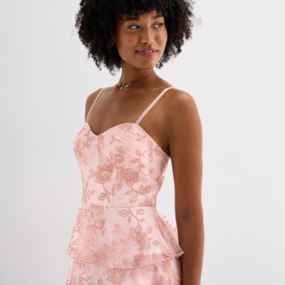 by&by Womens Juniors Sleeveless Midi Fit + Flare Dress