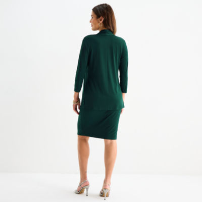 Connected Apparel Womens Faux-Jacket Dress