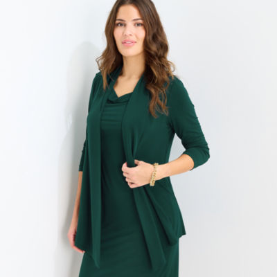Connected Apparel Womens Faux-Jacket Dress