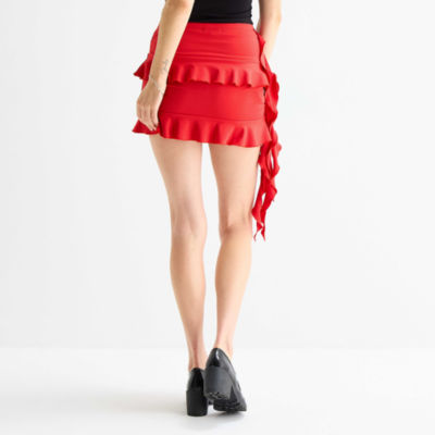 Forever 21 Womens Juniors Low Rise Flared Skirt