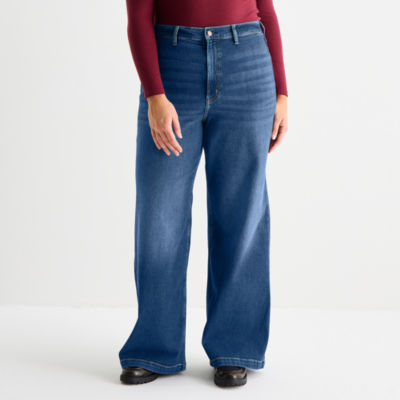 Arizona Womens Juniors Highest Rise Wide Leg Jean