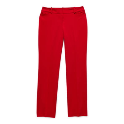 Liz Claiborne Audra Tailored Womens Adaptive Stretch Fabric Easy-on + Easy-off Straight Mid Rise Trouser