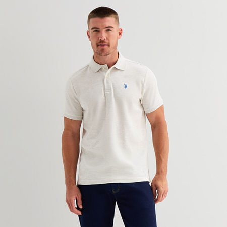 U.S. Polo Assn. Interlock Pique Mens Classic Fit Short Sleeve Polo Shirt, Xx-large, Beige