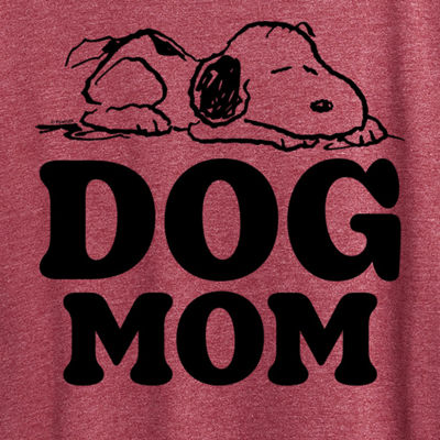 Snoopy Dog Mom Womens Crew Neck Short Sleeve Regular Fit Graphic T-Shirt