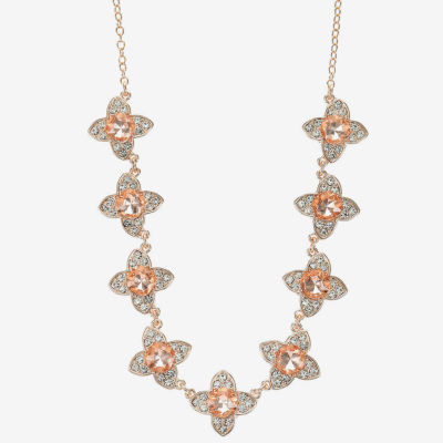 Monet Jewelry Womens Orange 17 Inch Collar Necklace