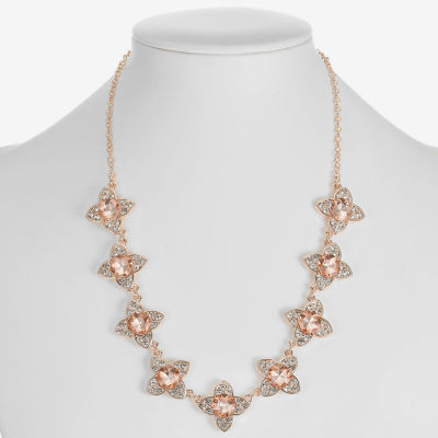 Monet Jewelry Womens Orange 17 Inch Collar Necklace