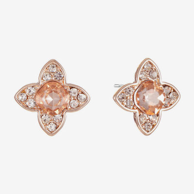 Monet Jewelry Orange 15mm Clover Stud Earrings